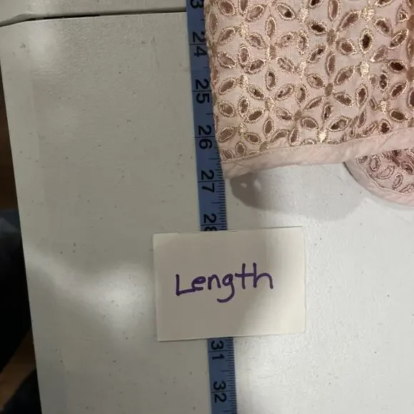 Susan Graver Style Women's Eyelet Embroidered Pink Jacket XL Event Spring Floral - Picture 9 of 11